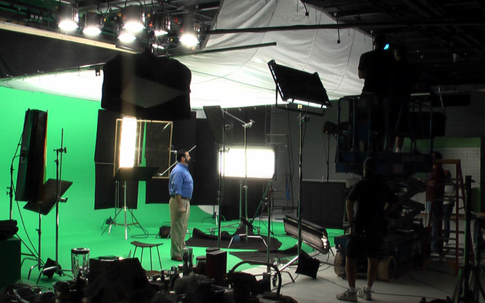 Omnicom studio set for an Arm & Hammer RED ONE commercial shoot featuring Pitchmen's Billy Mays