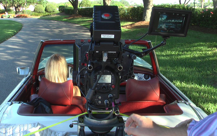 Red One fitted to car mount